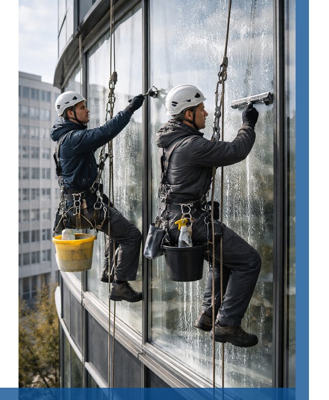 Мойка панорамных окон в Красноуфимске от 355 р. заказать у ВЫСОТНИК-Крф