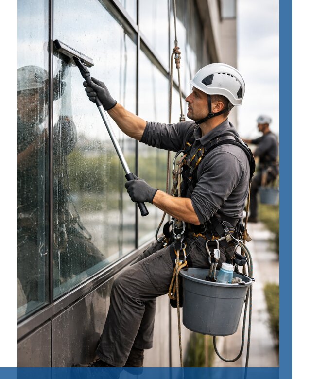 Мойка стеклянных фасадов в Красноуфимске от 203 р. | ВЫСОТНИК-Крф