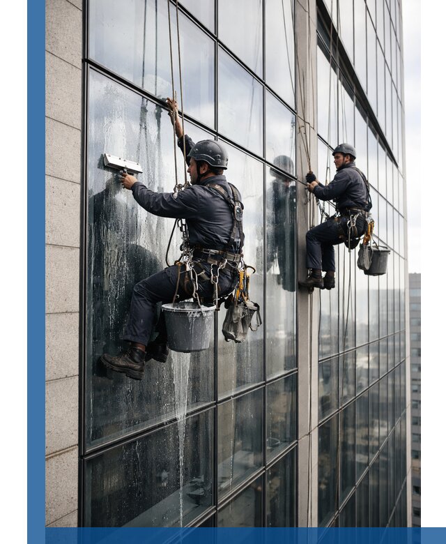 Профессиональная мойка стеклянных фасадов зданий в Красноуфимске