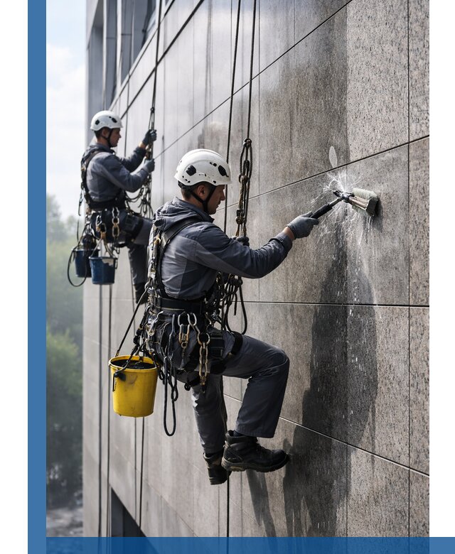 Профессиональная мойка фасада из керамогранита в Красноуфимске