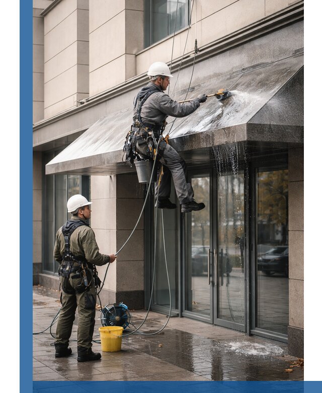 Профессиональная мойка козырьков и навесов в Красноуфимске