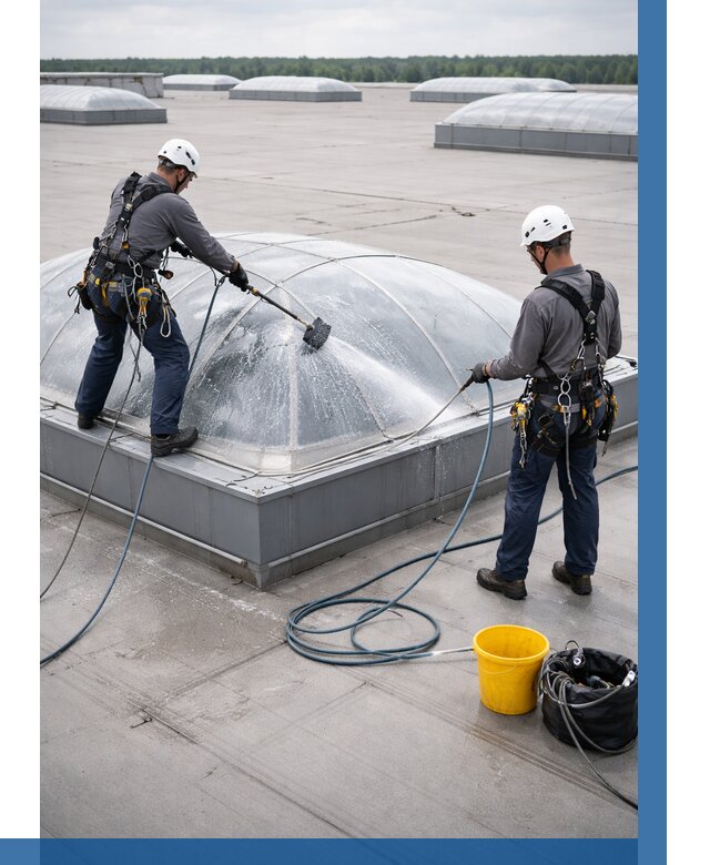 Мойка зенитных фонарей в Красноуфимске, заказать от 4571 р. | ВЫСОТНИК-Крф