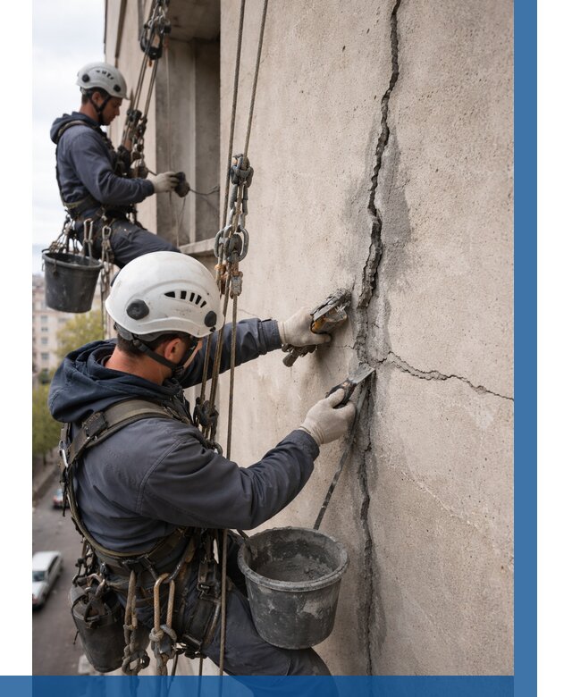 Заделка трещин на фасаде в Красноуфимске от 914 р. | ВЫСОТНИК-Крф