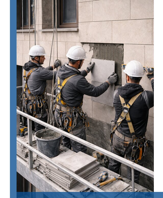 Ремонт облицовки фасада плиткой в Красноуфимске с гарантией