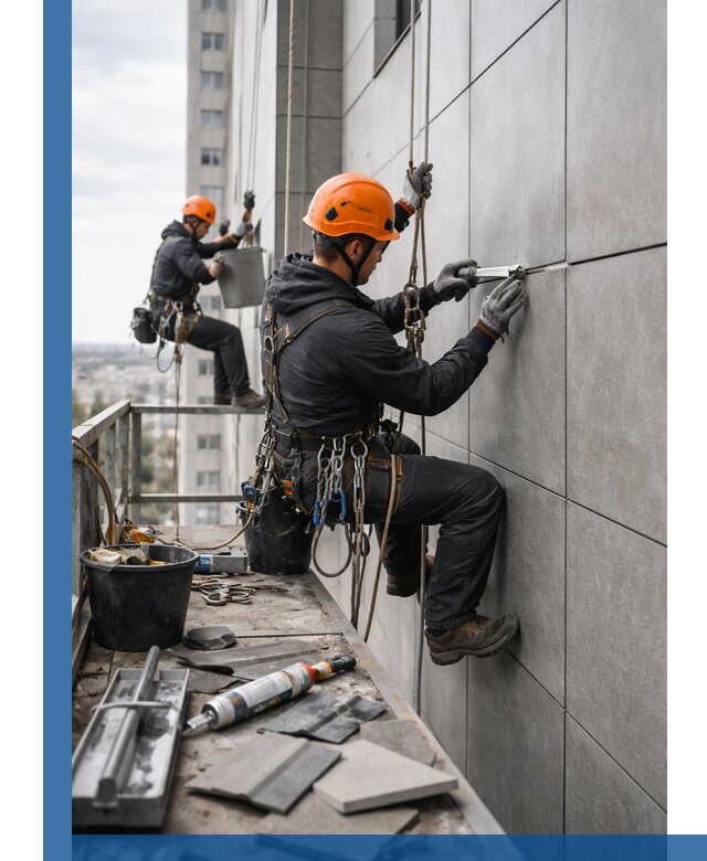 Профессиональный ремонт фасада из керамогранита в Красноуфимске