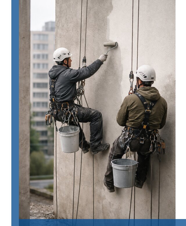 Покраска фасадов высотными альпинистами в Красноуфимске с гарантией