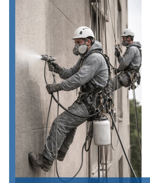 Безвоздушная покраска фасадов зданий в Красноуфимске профессионально