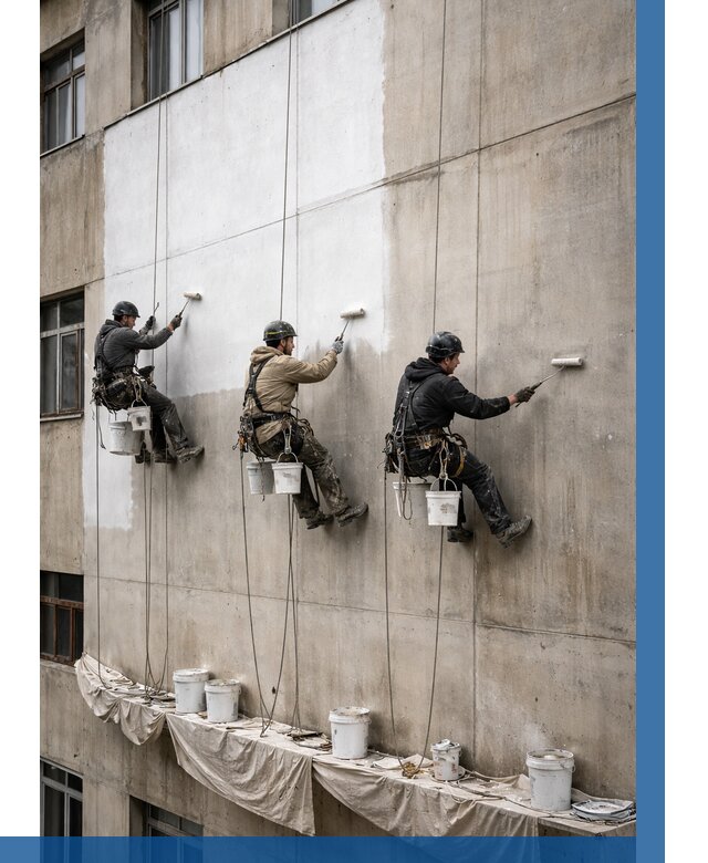 Покраска бетонного фасада в Красноуфимске от 355 р за м2 | ВЫСОТНИК-Крф