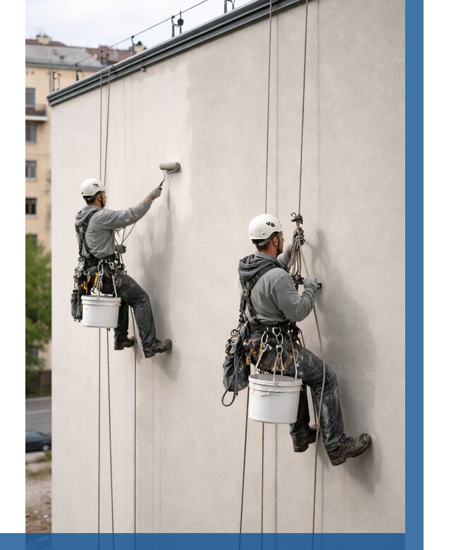 Покраска оштукатуренного фасада в Красноуфимске от 325 р. | ВЫСОТНИК-Крф