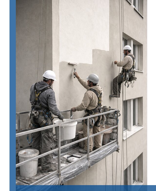 Покраска оштукатуренного фасада в Красноуфимске под ключ с гарантией