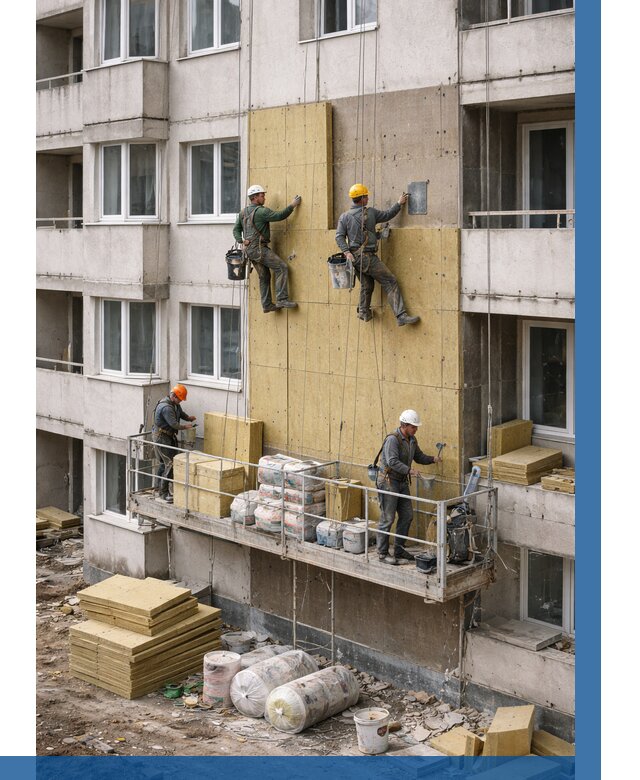 Утепление фасада минватой в Красноуфимске от 1524 р. | ВЫСОТНИК-Крф