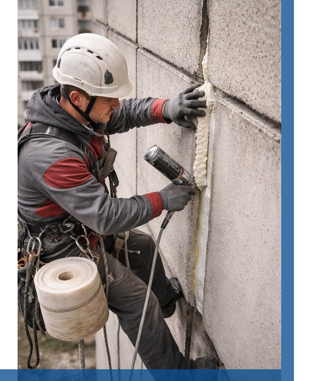 Утепление межпанельных швов в Красноуфимске от 711 р. | ВЫСОТНИК-Крф