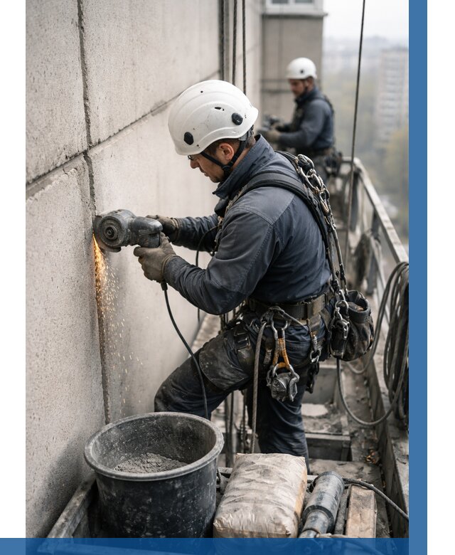 Штробление межпанельных швов в Красноуфимске от 1219 р. | ВЫСОТНИК-Крф