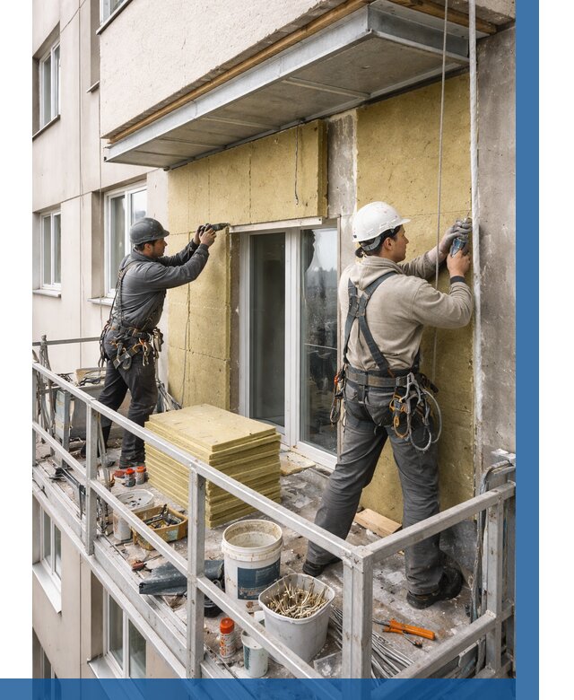 Утепление балкона снаружи в Красноуфимске от 1625 р. под ключ ВЫСОТНИК-Крф