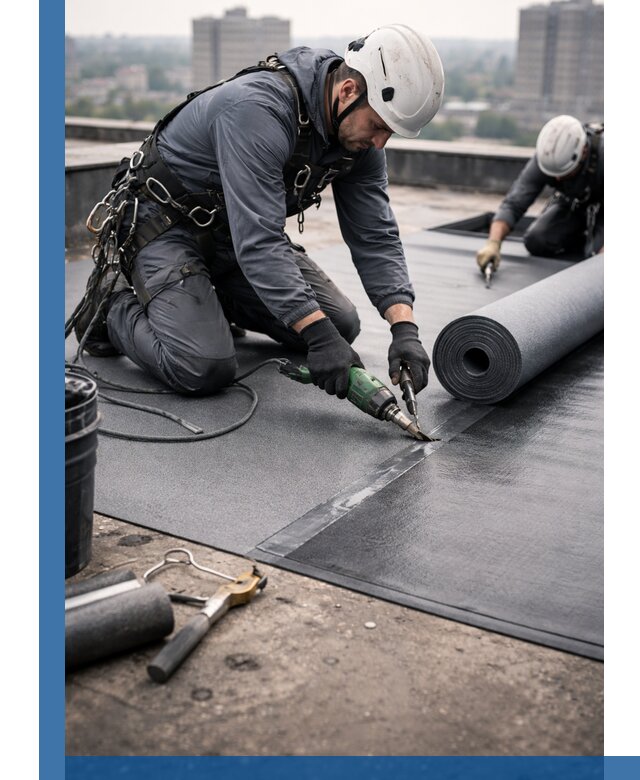 Ремонт мягкой кровли в Красноуфимске с выездом промальпинистов