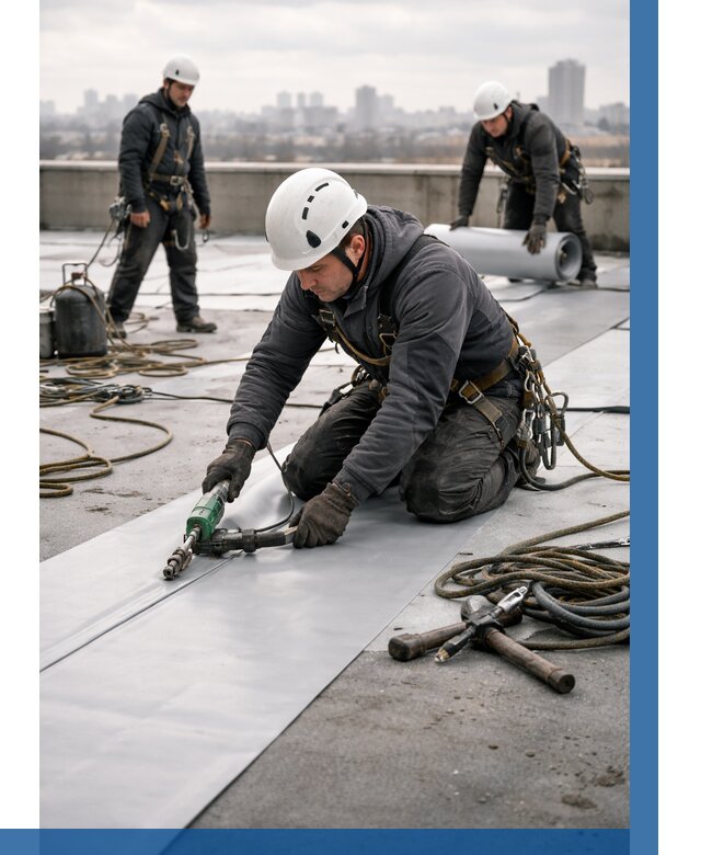 Ремонт мембранной кровли в Красноуфимске от 1828 р./м2 | ВЫСОТНИК-Крф