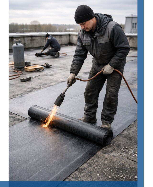 Ремонт наплавляемой кровли в Красноуфимске от 711 р. | ВЫСОТНИК-Крф