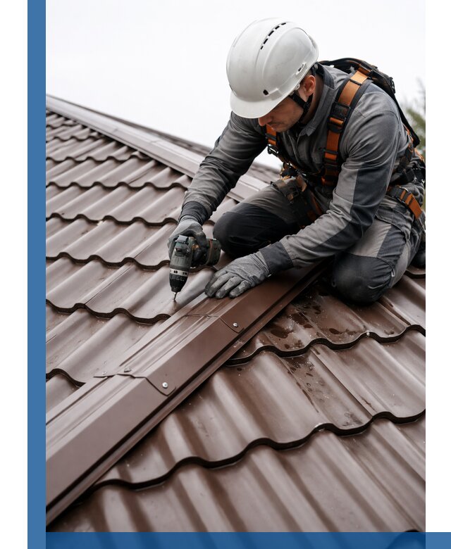 Ремонт металлочерепицы на крыше в Красноуфимске профессионально