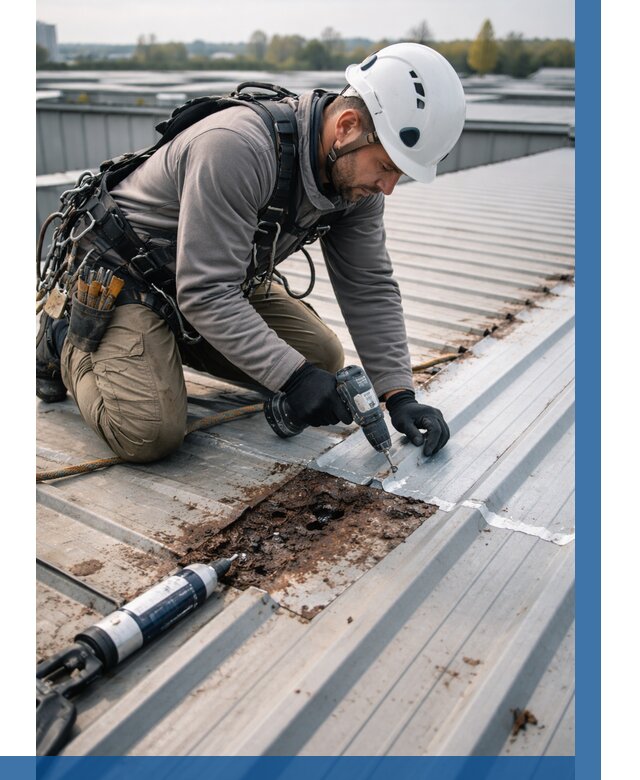 Ремонт профнастила на кровле в Красноуфимске от 711 р. | ВЫСОТНИК-Крф