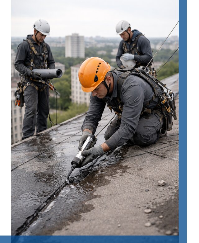 Устранение протечек кровли в Красноуфимске от 12188 р. | ВЫСОТНИК-Крф