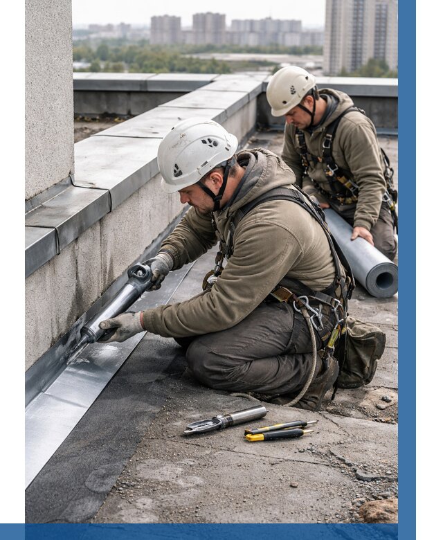 Ремонт кровельных примыканий в Красноуфимске от 1219 р. | ВЫСОТНИК-Крф