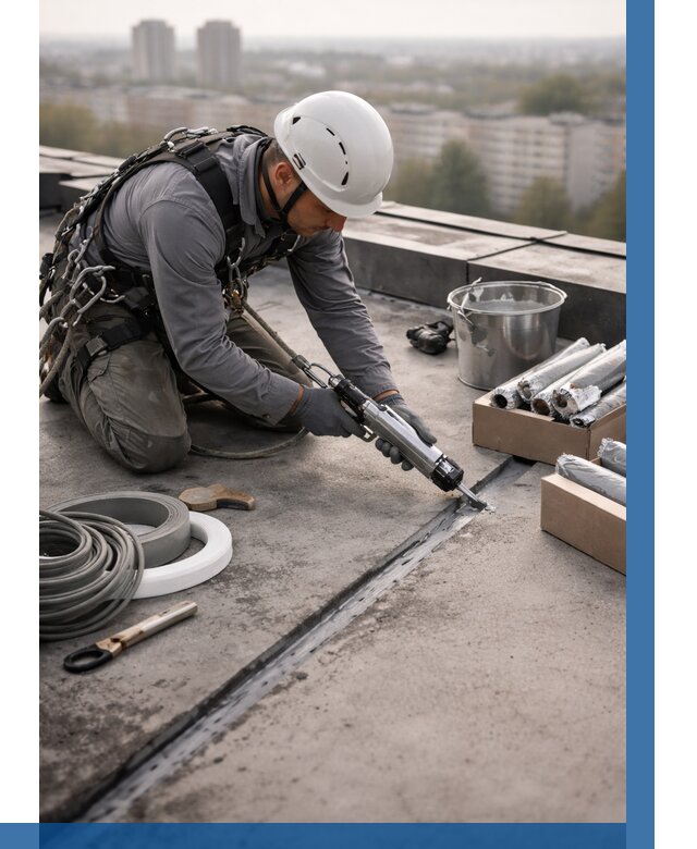 Герметизация швов кровли в Красноуфимске от 457 р./м2 | ВЫСОТНИК-Крф