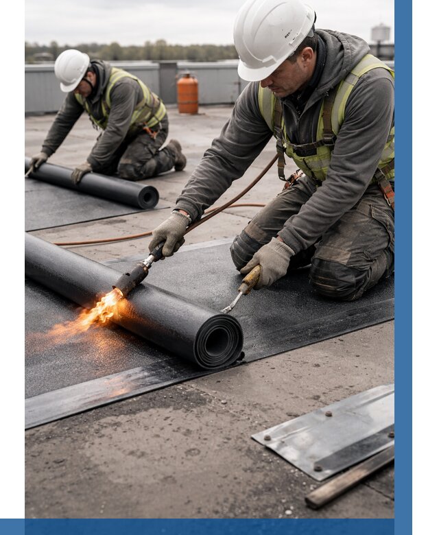 Монтаж наплавляемой кровли в Красноуфимске от 863 р. — ВЫСОТНИК-Крф