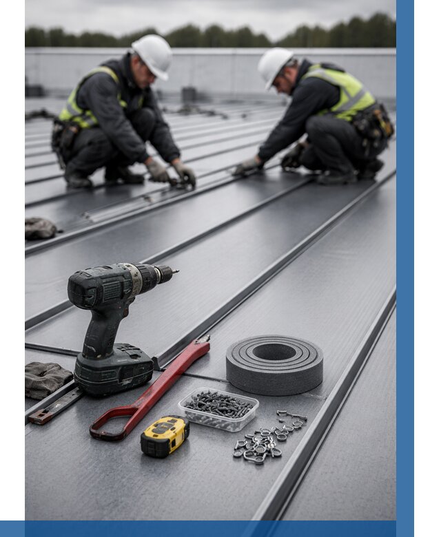 Монтаж фальцевой кровли в Красноуфимске от 1828 р. | ВЫСОТНИК-Крф