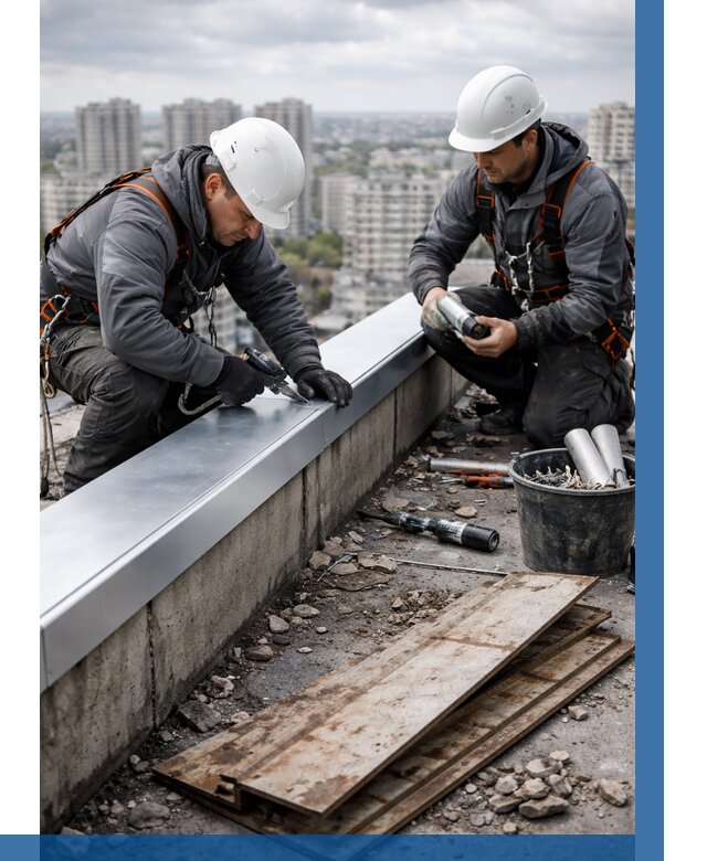 Замена парапетных крышек под ключ в Красноуфимске от 1219 р. | ВЫСОТНИК-Крф