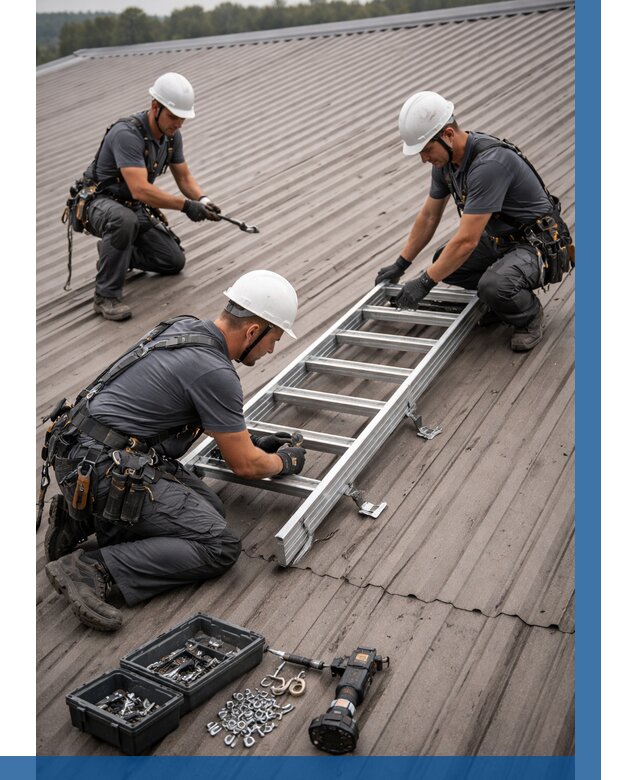 Монтаж кровельной лестницы в Красноуфимске от 4571 р. | ВЫСОТНИК-Крф