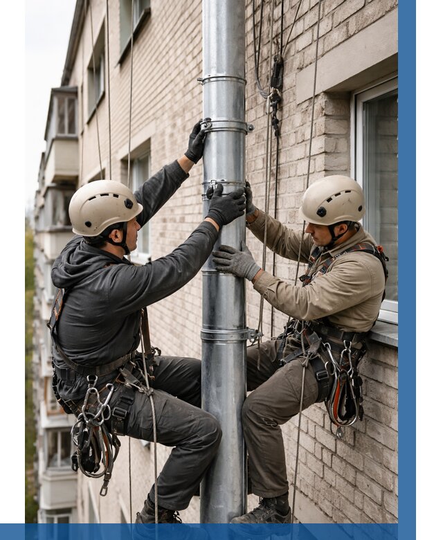 Замена водосточных труб в Красноуфимске от 6602 р. | ВЫСОТНИК-Крф