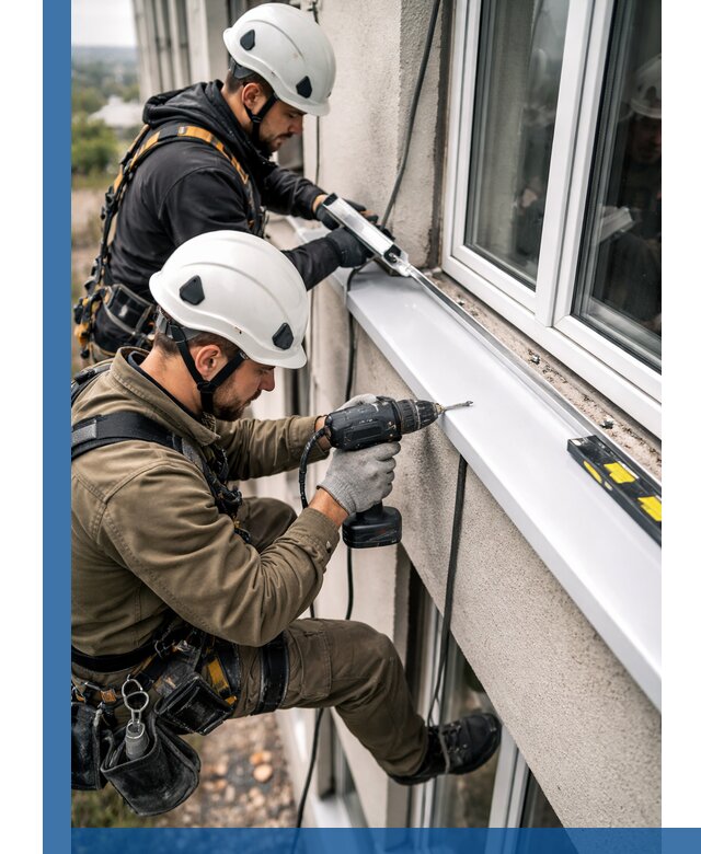 Профессиональный монтаж оконных отливов и отведения воды в Красноуфимске