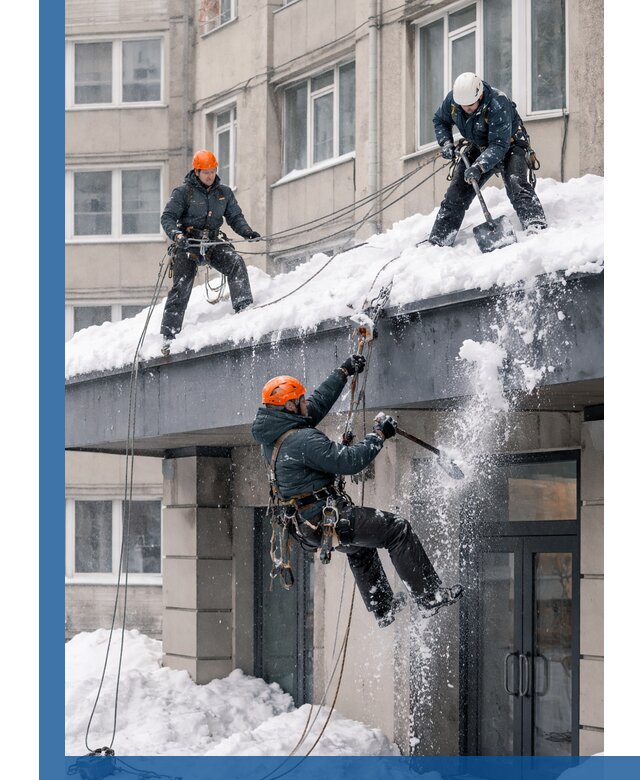 Безопасная очистка навесов от снега в Красноуфимске круглогодично