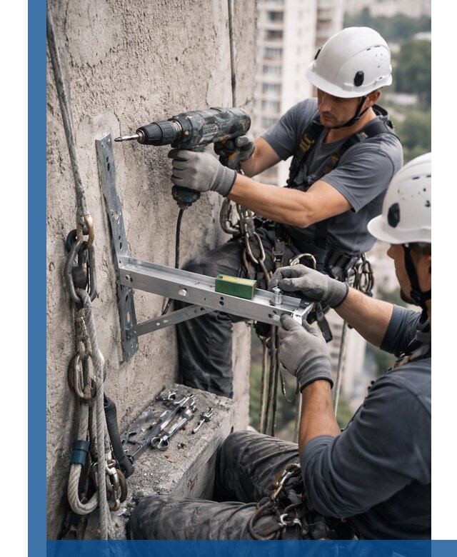 Установка кронштейнов кондиционера и крепежа в Красноуфимске