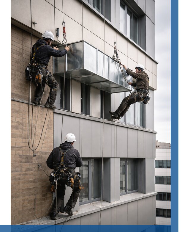 Монтаж воздуховодов на фасаде в Красноуфимске от 1524 р. | ВЫСОТНИК-Крф