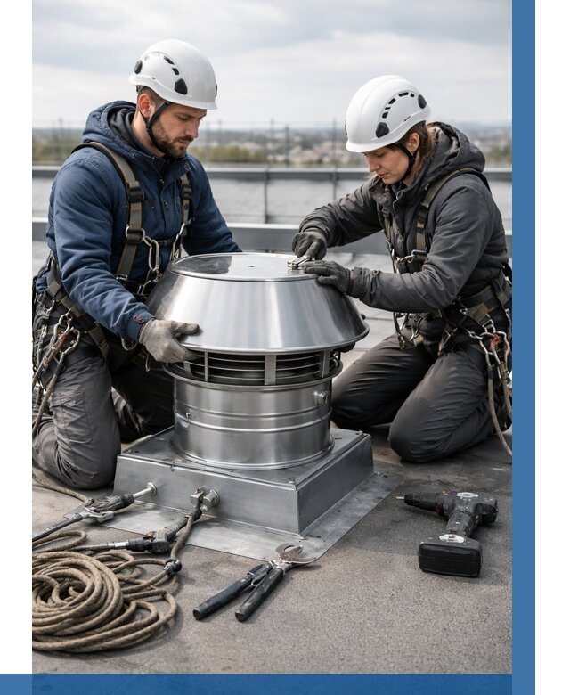 Установка дефлекторов на кровле в Красноуфимске от 4571 р. | ВЫСОТНИК-Крф