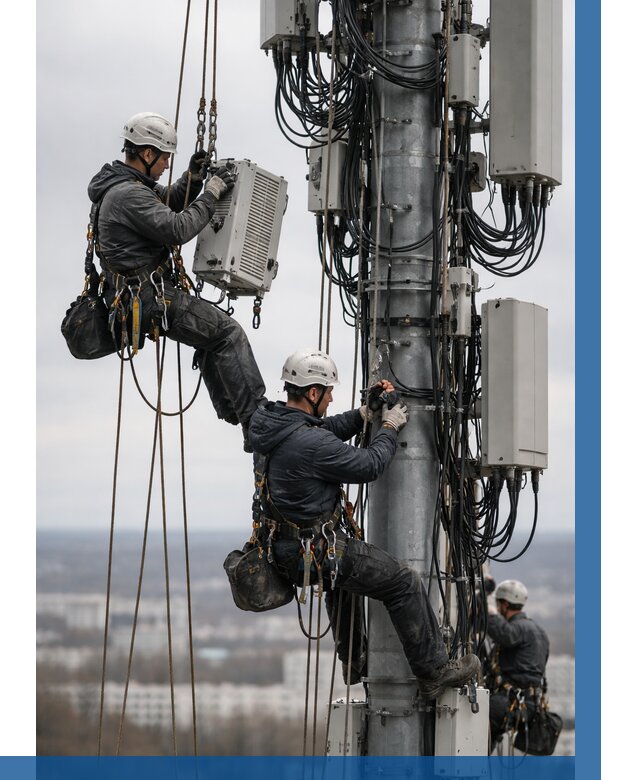Монтаж оборудования связи на мачте в Красноуфимске от 7618 р. | ВЫСОТНИК-Крф