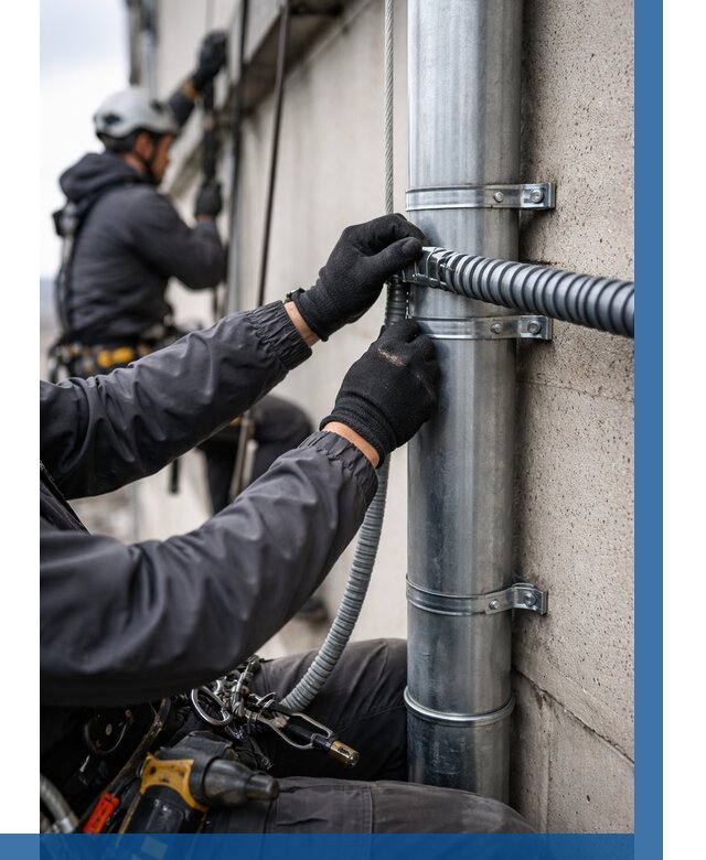 Монтаж гофры для кабеля в Красноуфимске от 305 р. | ВЫСОТНИК-Крф