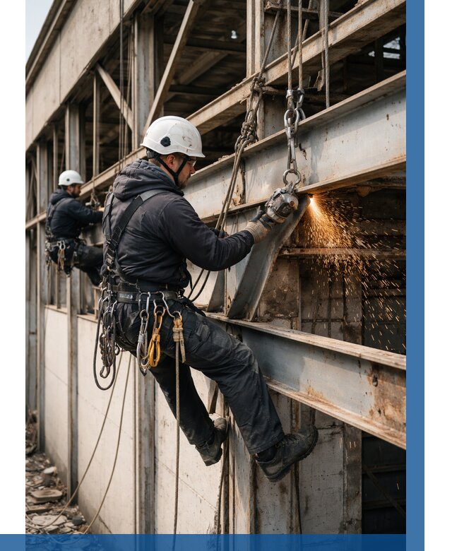 Демонтаж металлоконструкций на высоте в Красноуфимске от 6602р. |ВЫСОТНИК-Крф