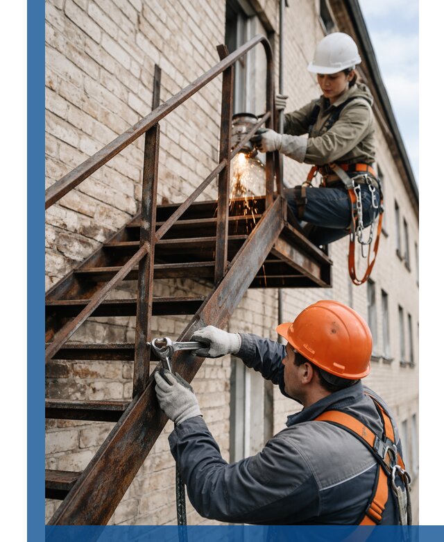 Ремонт и восстановление пожарных лестниц с выездом в Красноуфимске