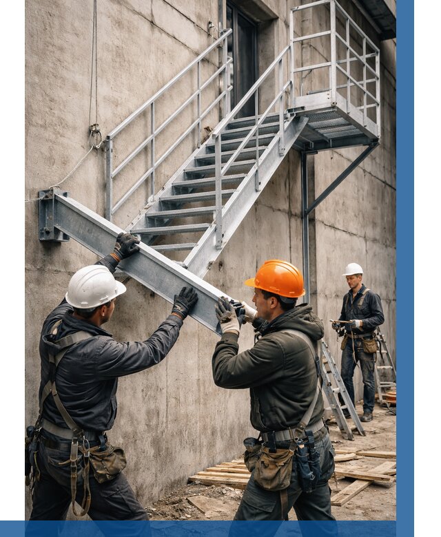 Монтаж металлических лестниц в Красноуфимске от 15236 р. | ВЫСОТНИК-Крф