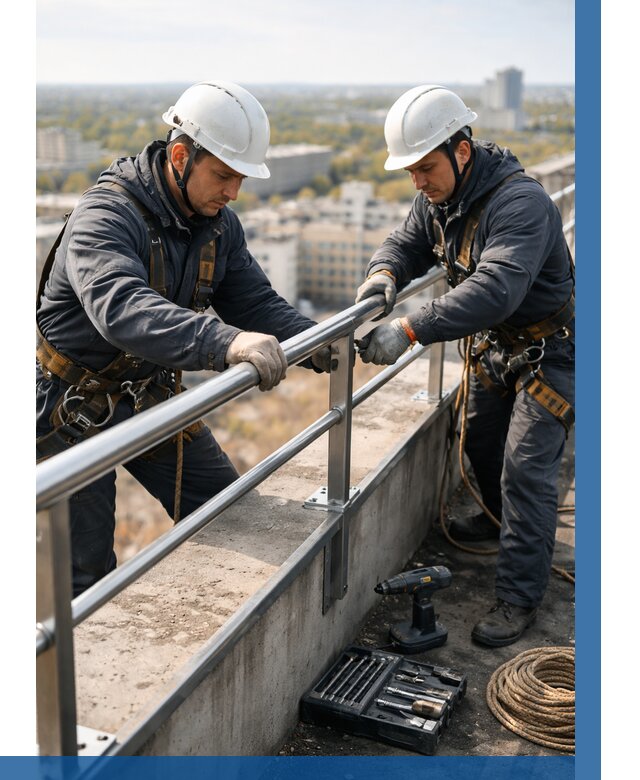 Монтаж перил на высоте в Красноуфимске от 2539 р. | ВЫСОТНИК-Крф