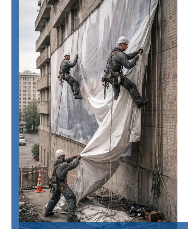 Демонтаж баннеров с фасада в Красноуфимске оперативно и безопасно
