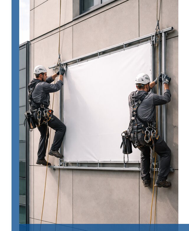 Монтаж наружной рекламной вывески в Красноуфимске под ключ