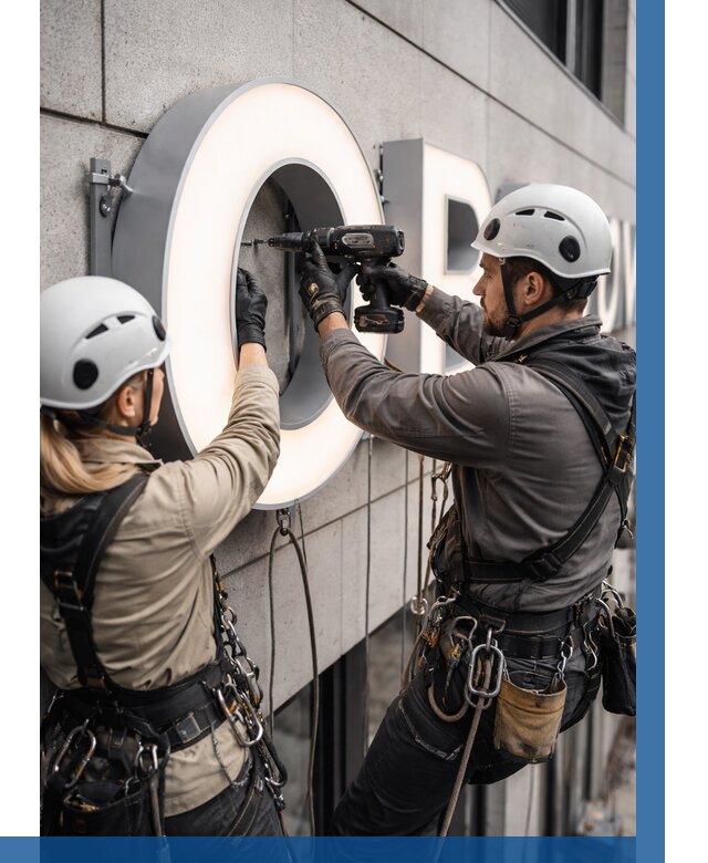 Монтаж световых букв в Красноуфимске от 3047 р. под ключ ВЫСОТНИК-Крф