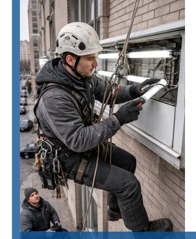 Профессиональная замена ламп в наружной вывеске в Красноуфимске