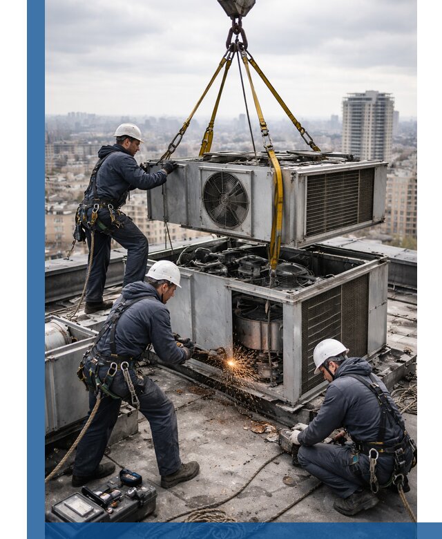 Демонтаж крышной установки в Красноуфимске любой сложности