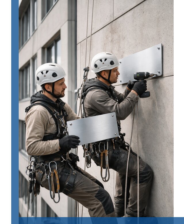 Монтаж табличек и указателей в Красноуфимске для зданий и сооружений