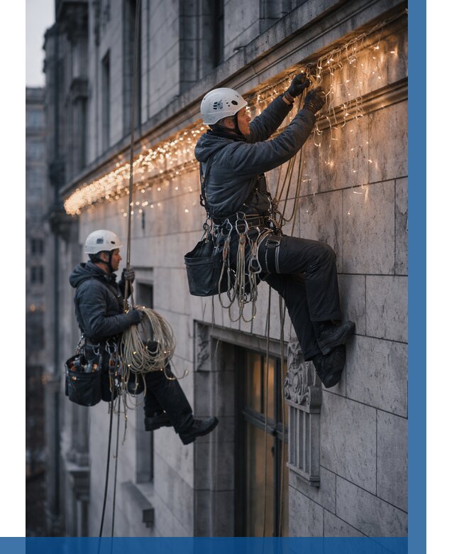 Монтаж новогодней иллюминации в Красноуфимске от 8633 р. | ВЫСОТНИК-Крф