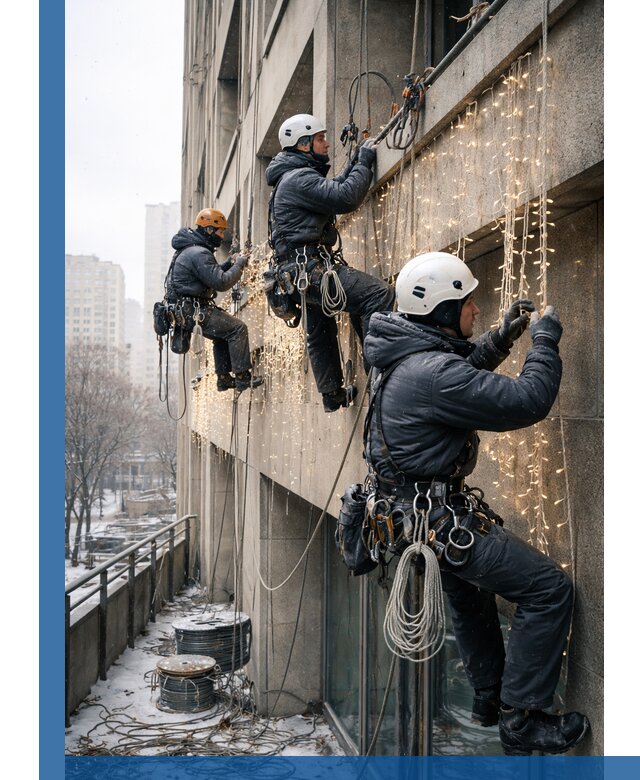 Монтаж новогодней иллюминации и украшение фасадов в Красноуфимске